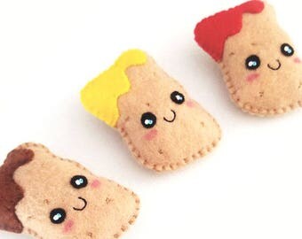 Dipped Chicken Nugget Brooch or Keychain
