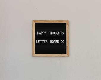 Black felt letter board 10"x10" white plastic letters,numbers,symbols