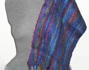 Wool Scarf Felted Scarf Merino Felt Scarf Nuno Felt Scarf Felt Silk Scarf Unique Scarf Silk Scarf Nuno Felt Silk Scarf Merino Silk Scarves