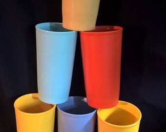 Vintage Tupperrware 12 oz. Tumblers in Harvest and more colors (6)