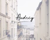 Premade Customizable Logo Design - Minimal Logo - Typeface - Handwritten Logo - Photography Business Blog Brand Logo - Branding - Audrey