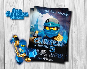 Ninjago Lego, Ninjago Invitation, Ninjago Birthday invitation , Ninjago Party, Ninjago Jay, Ninjago Printable, Lego , Blue Ninja, Jay Ninja