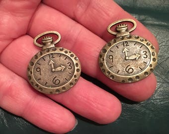 Two Funky Clock Pendant Charms