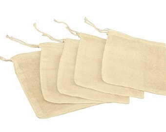 100 Organic Cotton Muslin Bags 6x8 Inches Cotton Woven Gift Bags- Party Favor Bags- Baby Wedding- Bridal Shower Muslin Bags