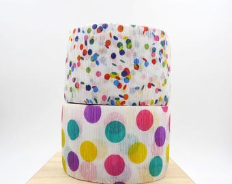2 Crepe Paper Streamer Rolls. Polka Dots. Party Streamer. Party Supplies. Party Decorations