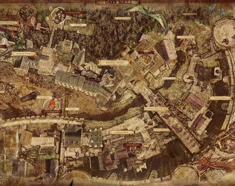Dark Souls Map poster