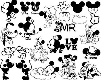 Minnie outline svg | Etsy