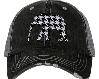 Alabama Houndstooth Elephant Trucker Hat