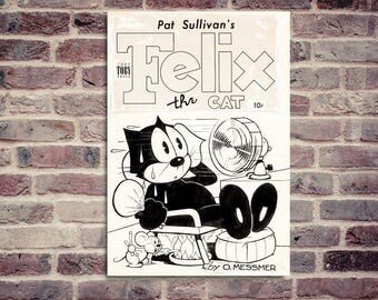 Felix the cat poster. Marvelous poster on matte paper(vintage effect) photo paper or self adhésive vinyle.