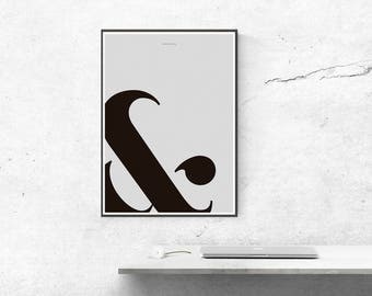 Ampersand Wall Art black ampersand | etsy Ampersand Wall Art black ampersand | etsy