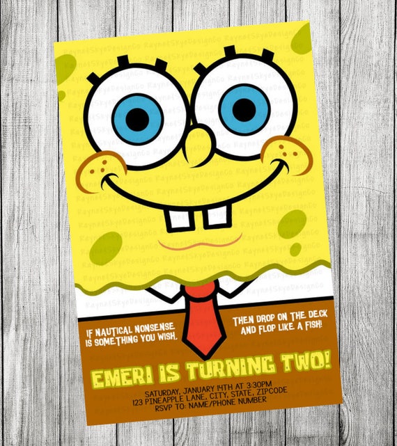 Spongebob Inspired Invitation