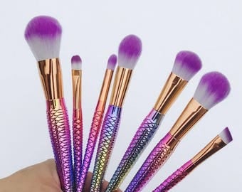 7PCS/set Makeup Brushes Set Fish scale Cosmetic Concealer Make Up Brushes-021
