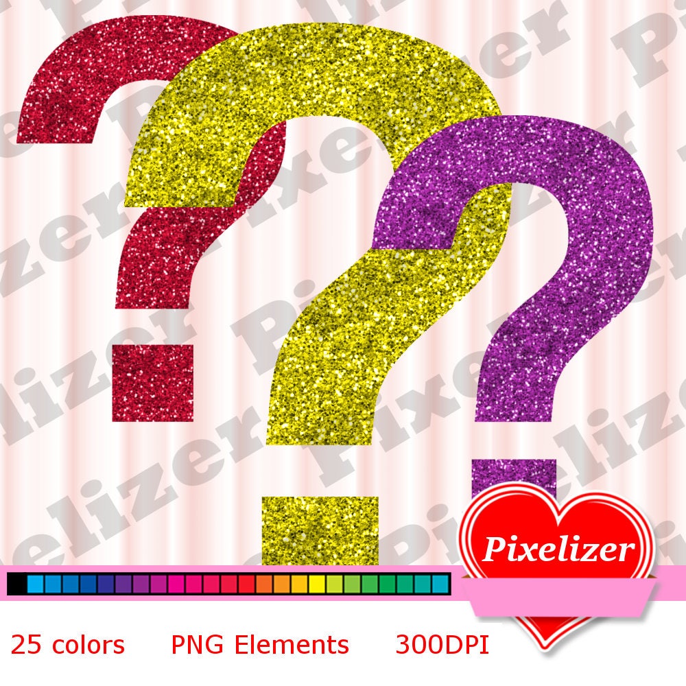 Clipart Glitter Question Marks / Mark Punctuation for