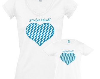 T-Shirts "Jaunty Dirndl" for mother and daughter, set price!