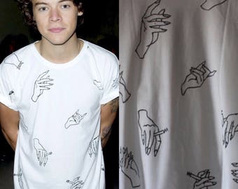 Harry Styles Inspired Hand Holding Cigarettes Shirt