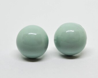 Concrete Earrings, Dome Stud Earrings, Mint Milkshake, Gift, Jewellery, Studs, Silver, Gift for her, Beton, Concrete Jewellery