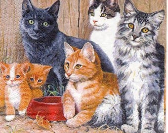 Napkin rings four cats two kittens