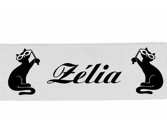 Girl white kittens personalized with name banner