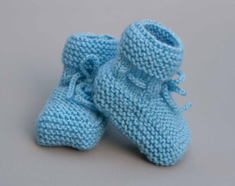 Slippers size 9 months baby, handmade, light blue