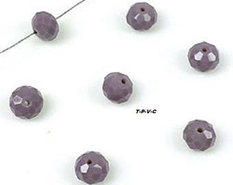 Glass beads, faceted rondelle ± 8x6mm