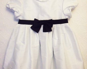 Blue stripe on white taffeta special occasion