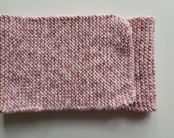 Girl pink Heather white cotton scarf