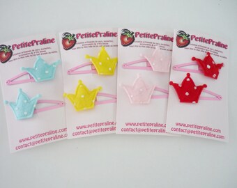 Crown Hair clips barrettes - Choose your color