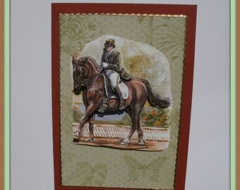 18 greeting card sports riding dressage horse no. 18