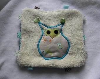 Doudou hibou étiquettes