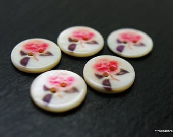 Lot de 5 boutons en nacre 18 mm