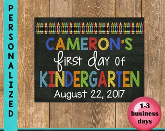 First Day of School Sign, Back to School, Personalized Poster, First day of Kindergarten/Elementary Sign, Printable Sign, Custom