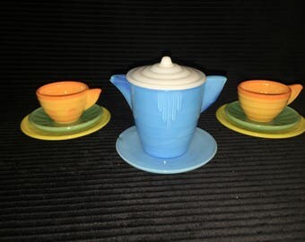 depression glass childs tea set