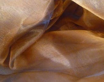 Brown organza fabric - Orange 100 * 130 cm