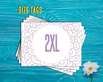 Size Tags Cards, , Size Sign, 5x7 inches. Sizing Cards, Consultants. Instant Download
