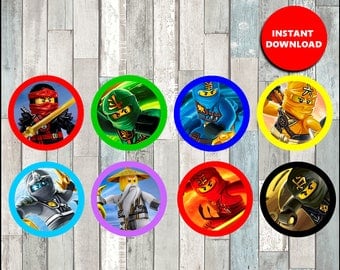 80% OFF Ninjago Toppers instant download, Printable lego ninjago party cupcakes Topper, ninjago cupcakes toppers
