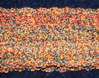 Crochet Scarf ~ SHIPPING PAID ~ Rust, Orange, Green (Approx. 4 x 56 inches)
