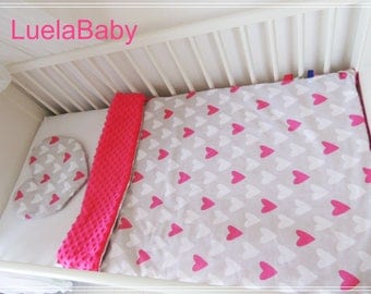 LuelaBaby Blanket Baby Minky + Pillow , Coussin + Couverture Bebe