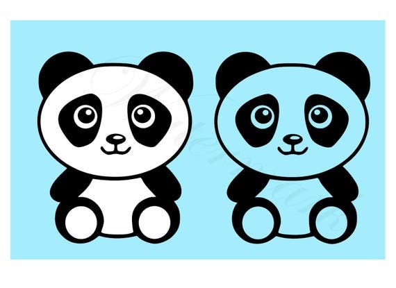 Baby Panda SVG and Studio 3 Cut File Logo for Silhouette