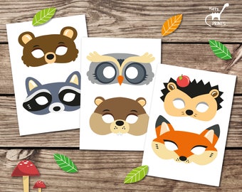 Woodland Forest Animals Printable Masks woodland animal mask