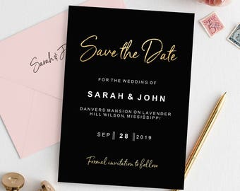 Green Save the Date Black Save the Date Custom Save the