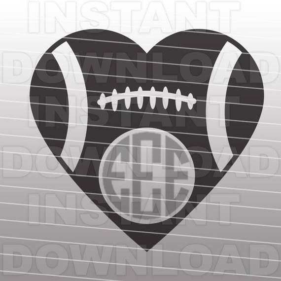 Download Football Heart Monogram SVG File Cutting Template-Clip Art ...