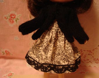 Blythe Toile Cotton with Lace Skirt for Pullip and Vintage Skipper Too!