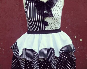 VK Freakshow Babydoll monochrome clown Halloween costume dress plus size