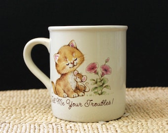 World's Best Listener. Hallmark vintage 1980s cute animals mug.