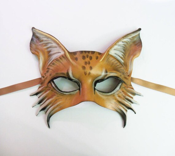 Lynx Wildcat Cat Leather Mask animal masks Bobcat Maine Coon