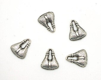 5 charm - purse - silver