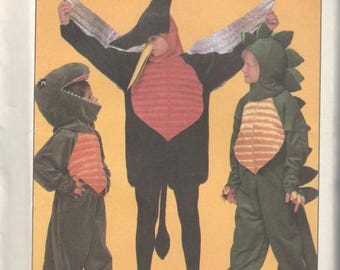 Simplicity 8332 1980s Boys Girls DINOSAUR Costume Pattern T Rex Pterodactyl Stegosaurus Childs Sewing Pattern Size 10 12 Breast Chest 28 30