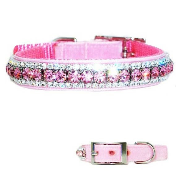 Pretty Girl Velvet Crystal Dog Collar