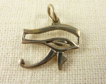 Vintage 14K Gold and Glass Turkish Evil Eye Fob Charm Three