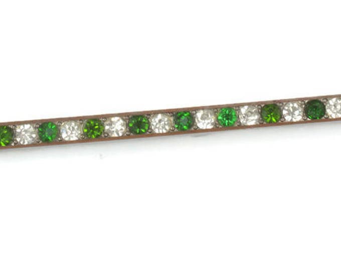 Green and Clear Crystal Bar Pin Edwardian Era Vintage Antique